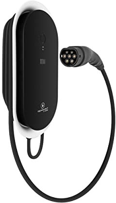 TechniSat TECHNIVOLT 1100 Smart-11kW Ladestation/Wallbox für E-Autos mit integrierter Ladesteckdose Typ 2 für schnelles Laden zu Hause, RFID-Karte, 7.5 Meter Ladekabel, IP54