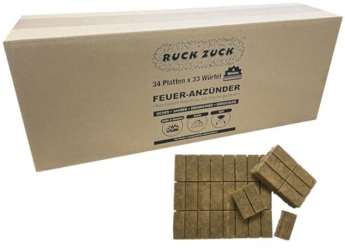 QUEBAg 1122 x RUCK ZUCK Feuer-Anzünder Grillanzünder Holzanzünder Kaminanzünder Naturholzanzünder