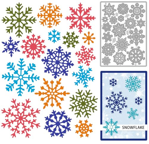DELORIGIN Snowflakes Cutting Dies for Card Making DIY Scrapbook | Winter Embossing Stencil, Carbon Steel Die Template for Birthday Invitation, Greeting Card, Photo Album, Party Paper Crafts