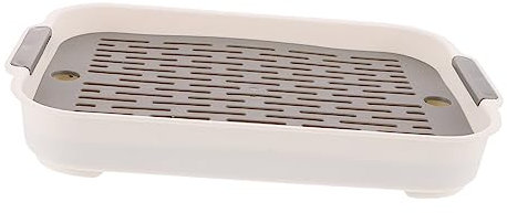 GREENADSCAPE Kasten Kaninchentoilette Leckereien Kaninchen-Toilettenklo Frettchentoilette Wurf skbidi Halter Hamster klo kaninchenklo Hamsterklo Kaninchen Töpfchen Hasentopf aus Plastik pp Weiß