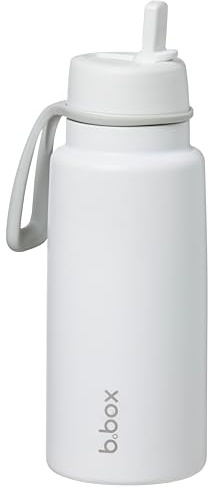 b.box Insulated Flip Top Drink Bottle, Triple Layer Stainless Steel, Keeps Drinks Cold up to 44 Hours, Leak-Proof Lid with Stainless Steel Straw, Ideal for Travel & Sports, BPA Free, 690ml