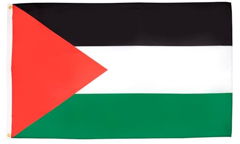 AZ FLAG Lote de 5 banderas palestinas – 90 x 60 cm – Bandera palestina 100% poliéster con ojales metálicos integrados