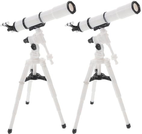 Besportble 2 PièCes Mini TéLescope pour Enfants avec TréPied Accessoire Maison De PoupéE Miniature ModèLe Astronomique ÉDucatif Et DéCoratif pour Bricolage Et Jeu Interactif