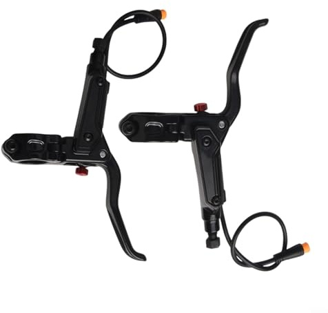 Homeponnew Levier de frein hydraulique pour vélo électrique avec cylindre d'huile intégré et connecteur 3 broches pour une utilisation avec moteur Bafang Hall et freins à huile minérale (paire noire)