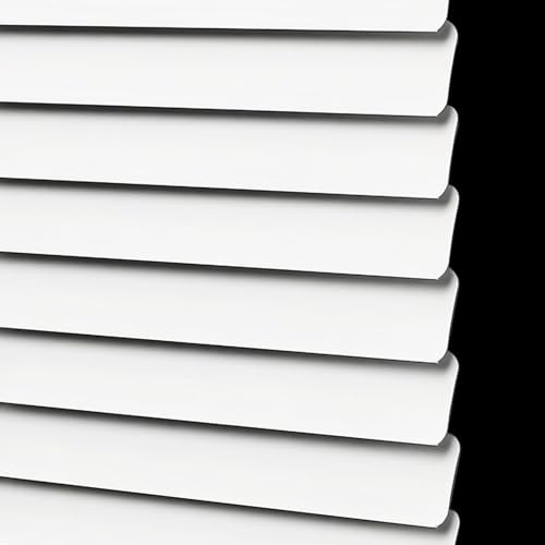 No Drill Window Blinds | Aluminium Metal Venetian Blinds | 25mm Slats | Hand Made To Measure | Light Filtering | for Living Room, Bedroom, Interior Door Windows(White)