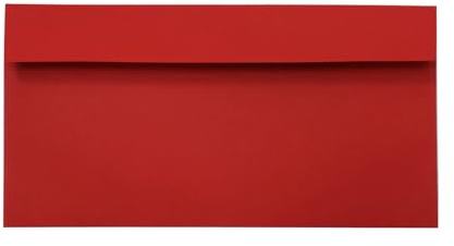 Netuno 25 buste lettere rosso formato lungo 11 x 22 cm 120g buste lunge rosse eleganti per biglietti inviti partecipazioni matrimonio compleanno Natale red envelope DL