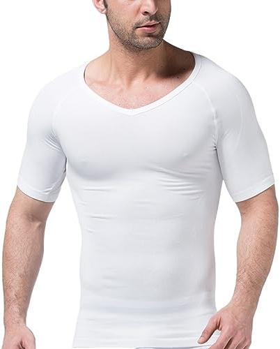 HLTYGWX Kompressionsskjortor för män Shapewear träningsvä Brö Magkontroll Kroppsbantning Undertröja Seamless