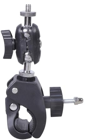 Supporto a morsetto in metallo girevole a 360° per fotocamera, riflettore flash, treppiede, accessorio fotografico, robusto morsetto per fotocamera