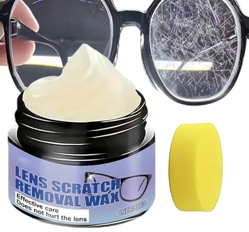 Glass Scratch Remover,30g Portable Anti-Reflective Cleaner - Eyeglass Lens Paste | for Camera Phone Screen Travel Birthday Vehicle Driving Road Trip Golf Offices School