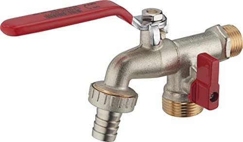 Robinet de Jardin avec Manette Plate Quart de Tour Double Sortie AROZ