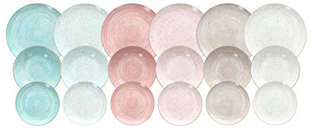 Tognana Pepper Bamboo, Servizio Piatti per 6 persone, 18 Pezzi, Porcellana, Multicolore