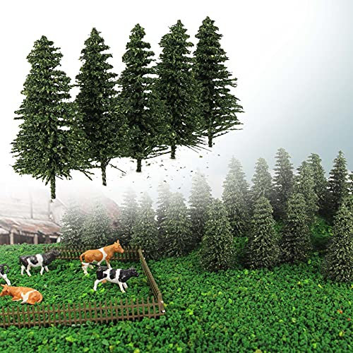 Evemodel 50Stk. 5cm Tiefe grüne Kiefern vorbildliches Modelbahn Layout Dekoration Spur N S0805