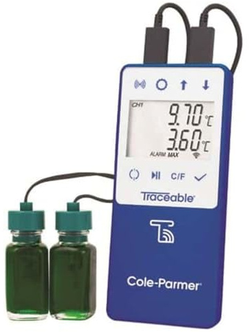 Traceable WiFi Data Logging Freezer/Fridge Thermometer, 2 Vaccine Probes, TraceableLIVE Cloud Service, –58-158 F, 0.1 Resolution, 0.5 C Accuracy