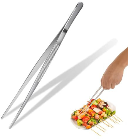 Molain Pinzette da cucina, 30 cm, in acciaio inox, professionali, utensili da cucina, manico antiscivolo, pinzette per carne o per servire