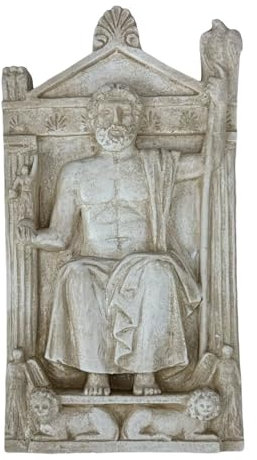 Small Zeus Cast Stone Bas Relief Wall Hanging Home Decor