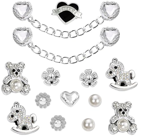 SSKHE Breloques pour Chaussures pour la Décoration de Chaussures, Décoration de Sabot en Métal, Cristal et Diamant, Accessoires de Chaussures pour les Femmes,les Filles, les Fêtes et les Anniversaires