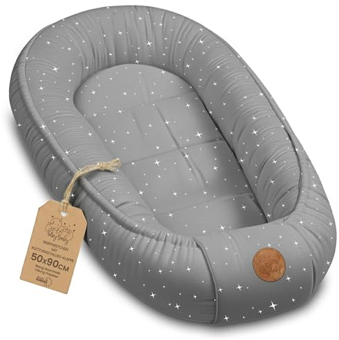 Nido bebé recién nacido 90x50 cm - capullo de colecho reductor cuna algodón cuco ideal para góndola moisés y viaje perfecto para niños y niñas Galaxia