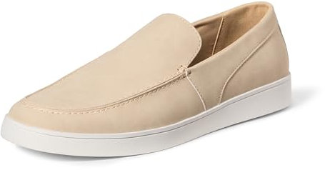 Amazon Essentials Men's Casual Slip-on Loafer Sneakers, Sand Faux Suede, 11