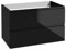 .Deftrans waschbeckenunterschrank hängend mit schubladen schwarz 80 x 50 x 46 cm, waschtischunterschrank, badunterschrank waschbecken wandschrank ohne waschtischplatte