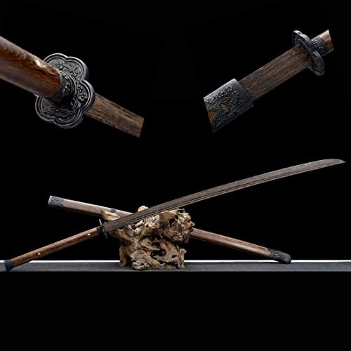 HJHUUA Spada Samurai in Palissandro da 145 cm,Katana Fatta a Mano con Fodero in Legno,Bokken per Cosplay,Allenamento Kendo,Decorazioni per la casa,Raccolta