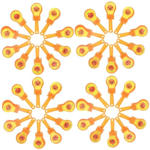 BESPORTBLE 4 Sätze Halloween-kürbiskopf-handspielzeug Pom Poms Cheerleading Bonbonkorb Halloween-klöppel Jubeln Schuhe Halloween-Party-handklatscher Halloween-krachmacher Plastik 10 Stück * 4