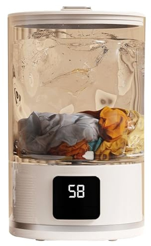 Travel Washing Machine, bärbar tvättmaskin liten maskin, 7,87 x 4,33 x 5,12 tum 3-läge LED-display, kompakt rengöringsmaskin, minimaskiner för underkläder, strumpor, och sömn