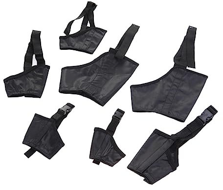 HEMOTON 7pezzi Museruole Per Cani Da Compagnia Protezione Per Bocca Di Misure Diverse Realizzate in Tessuto Di Cinturino Completamente Regolabile Per Cani Di Piccola Media e Grande