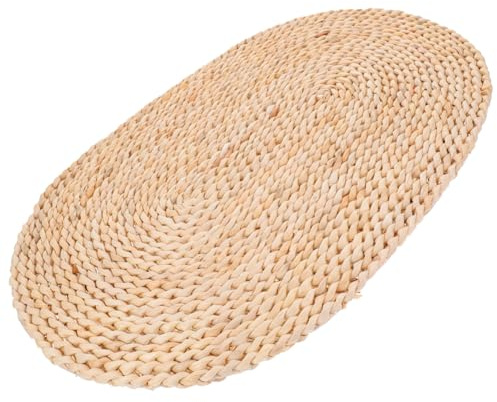 Garneck Large Handwoven Woven Placemats Heat Resistant Straw Dining Table Mats Non-slip Oval Decorative Braided Cutlery Cushion for Home Kitchen