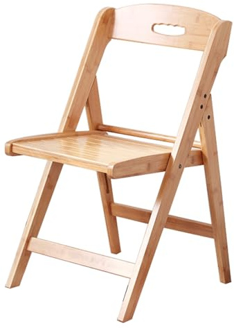 Mid Century Portable Folding Dining Chair with Handle - Zero Lounge Chair for Patio Porch Wedding Party Events (Natural Large) - Stylish & Functional Seating Solution