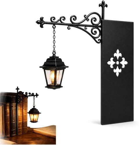 XDGJTBFMY Lámpara de biblioteca, lámpara LED colgante vintage con base, lámpara LED antigua para rincón de libros, adorno para estudio, lectura, biblioteca, regalo único para los amantes de los libros