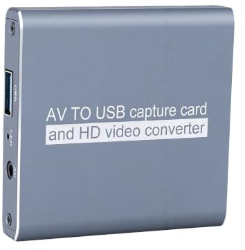 Bewinner VHS Till Digital Capture Card, AV-ingång HDMI Loop Out | ABS USB Video Capture Card 1080p 30fps med USB Typ C-adapter för videobandspelare DVD-videokamera och konsolanvändare