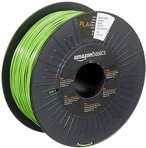 Amazon Basics 3D-Drucker-Filament aus PLA-Kunststoff, 1.75 mm, Knallgrün, 1-kg-Spule
