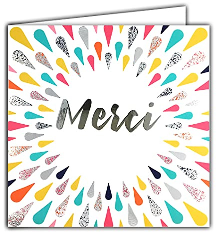 22049 Carte Carrée Argentée MERCI Remerciements
