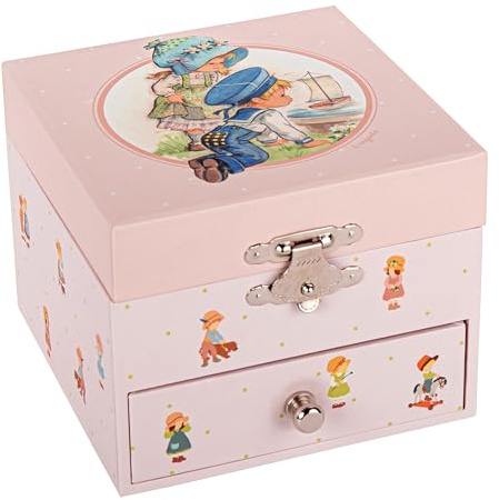 TROUSSELIER - Boîte à Trésors Musicale - Mémoire d'Enfance Jeanne Lagarde - Bateau sur l'Eau - Idéal Cadeau Enfant - Musique Petite Musique de Nuit de Mozart - Colori Rose
