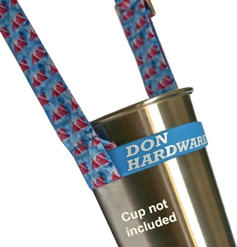 Don Hardware Porte Bouteille Ajustable avec Lanière d'Épaule - Porte Gobelet Cou pour Festival, ou Randonnée - Porte Gourde/Cordon à Bières pour Pinte ou Tasse