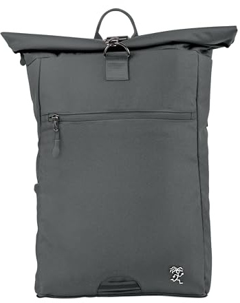FUCHS & REBELL® Rolltop Rucksack PIET - Durchdacht & Nachhaltig - mit Laptopfach & Anti Diebstahl Tasche - 15-22L (Komplett Dunkelgrau)