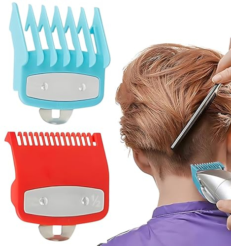XUZOPIM 2 Piezas Peines Maquina Cortar Pelo,Guía Juego De Peine Guía Compatible,Kit De Guías De Peines De Profesionales,Recortadores De Peine Guía,Pour Guía De Peines Cortapelos Y Peine Recortador