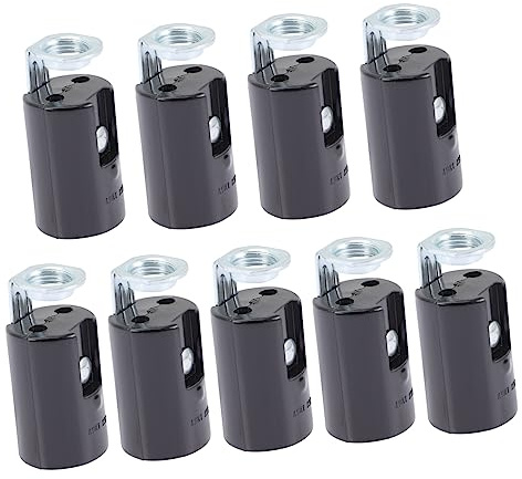jojofuny 9 Portalámparas de Vela E14 Tipo Plástico y Hierro Soporte Ligero y Multifuncional Negro para Lámparas de Pared y Hogar