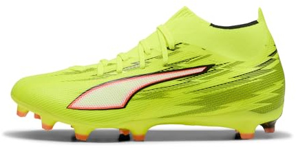 PUMA Scarpe da Calcio Unisex Ultra 6 Match+ FG/AG, Giallo Alert Black-Glowing Red-Lime Squeeze, 40, Yellow Alert PUMA - Spremere con Lime, Colore: Nero, 43 EU