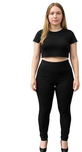Bike Tribe Women's Motorcycle Leggings, Dupont Kevlar Lined, CE Armoured Knee Protection, Black, Ladies Protective Motorcycle Leggings, Bikers Gear (UK, Numeric, 8, Regular, Regular, Black)