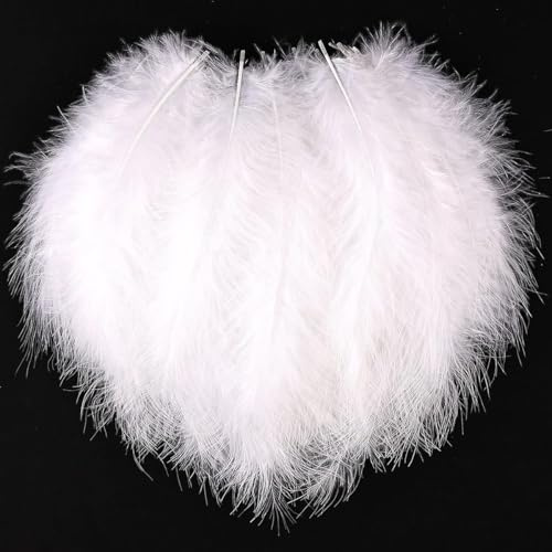 TBUY ROSE 3.5-6 inch 9-15cm Ostrich Feathers for DIY Dream Catchers Crafts Bulk Feathers Home Decoration DIY Craft (White-300 Pack)