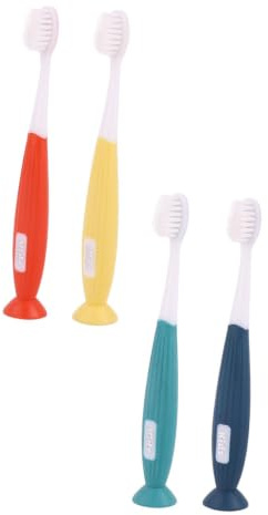 DEARMAMY 4 Cepillos de Dientes para Niños Cepillo de Dientes Cuidado Bucal Infantil Cerdas Ultrafinas Mango Antideslizante Diseño Adorable para Bebés y Niños de 3 a 12 Años