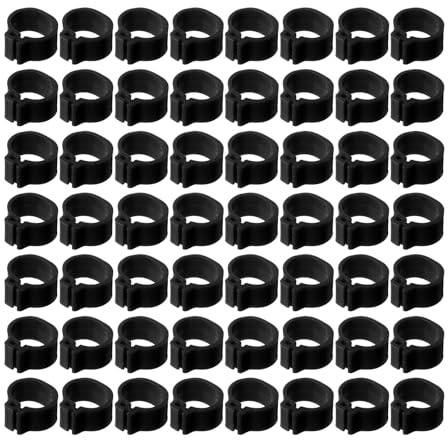 jojofuny Bagues en Plastique pour Pattes D’Oiseaux 10 Mm sans Inscription Noir Lot de 100 pour Identification Pigeons Élevage Professionnel