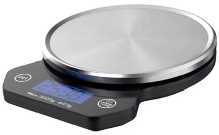 Balance de Cuisine Numérique, Écran LCD Rétroéclairé, Plateau en Acier Inoxydable, Capacité 3000g, Haute Précision 0,1g, Design Compact