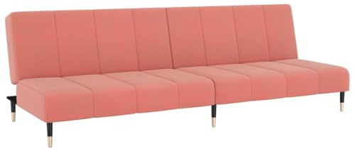 Solivagant Divano Letto a 2 Posti Rosa in Velluto,Rosa,25kg