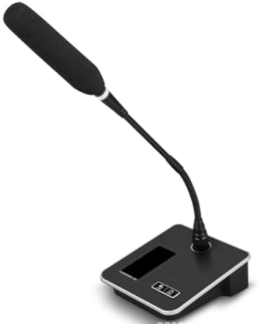 Akfldms Micrófono de Cuello de Cisne Profesional de Escritorio GSN10, Micrófono de Audio con Fuente de Alimentación XLR de 5 V para Grabación de Conferencias en