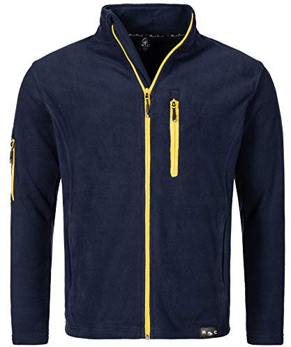 Rock Creek Herren Fleece Jacke Outdoor Wanderjacke Pullover Full Zip Hoodie Herrenjacke Fleecejacke Winterjacke Strickjacke Strickfleecejacke H-197 Navy 2XL