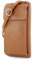 modamoda de P06 Damen Leder Umhängetasche Geldbörse Handytasche 6,5 Zoll handmade in Italy, Farbe:Cognac