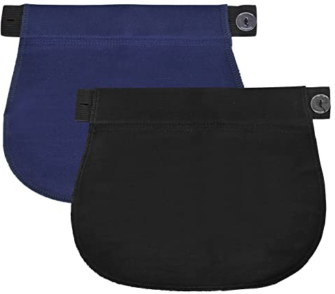 Colexy 2 Pcs Extension Pantalon de Maternité Réglable Élastique Taille Extension de Ceinture de Grossesse Extension de Pantalon de Grossesse Élastique pourla Femme Enceinte, 22 * 20 * 16CM