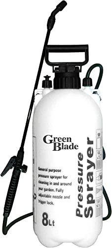 Optimal Products 5L, 8L Garden Pressure Weed Spray Bottle Hand Pump Water Plant Sprayer Portable UK (8 Litre)